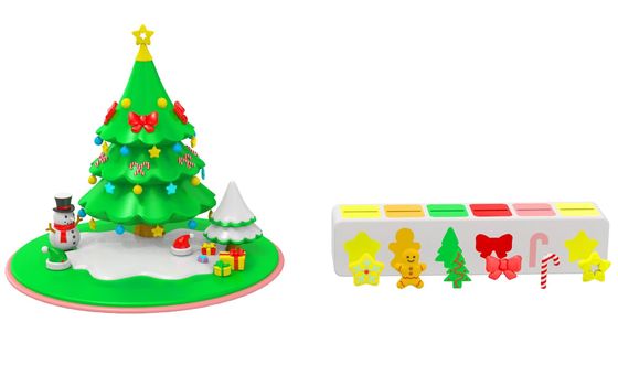 Juguetes de silicona no son tóxicos e inodoros Juguetes creativos con dientes Juguetes de silicona con árbol de Navidad Juguetes de empalme