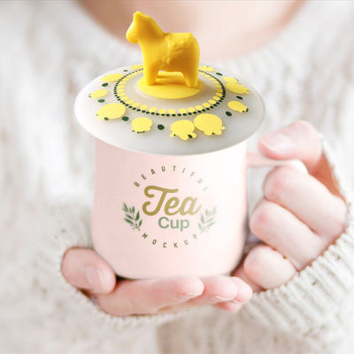 Capa de taza de silicona personalizada Capa de taza de dibujos animados personalizada Capa de taza de goma blanda 3D