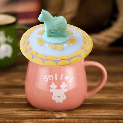 Capa de taza de té de silicona a prueba de fugas personalizable sin olor y no tóxica tapa de taza de silicona