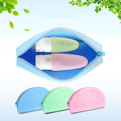 Bolso suave del lavado del silicón del bolso cosmético del almacenamiento de la cremallera de la capacidad grande del maquillaje del silicón del color sólido de la moda