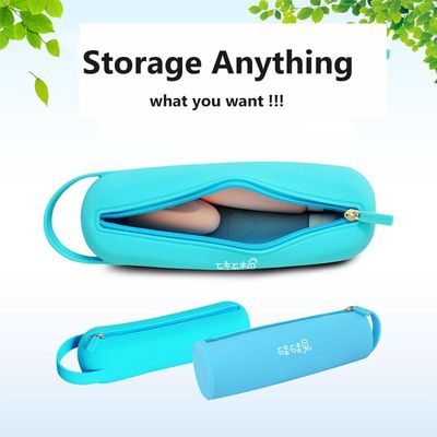 Bolso formado tubo del almacenamiento de la pluma del bolso del almacenamiento de los cosméticos de las pequeñas mujeres circulares del silicón
