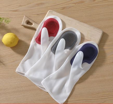 Fábrica mayorista utensilios de cocina sin BPA limpiador de silicona a prueba de agua para lavar platos guantes para el hogar
