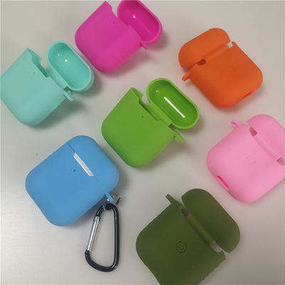 Cuerpo protector de silicona de auriculares multicolor personalizado compatible con Airpods 2 y 1 o por2 con llavero incluido